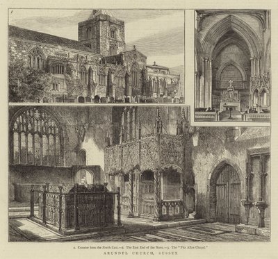 Arundel Kerk, Sussex door Henry William Brewer